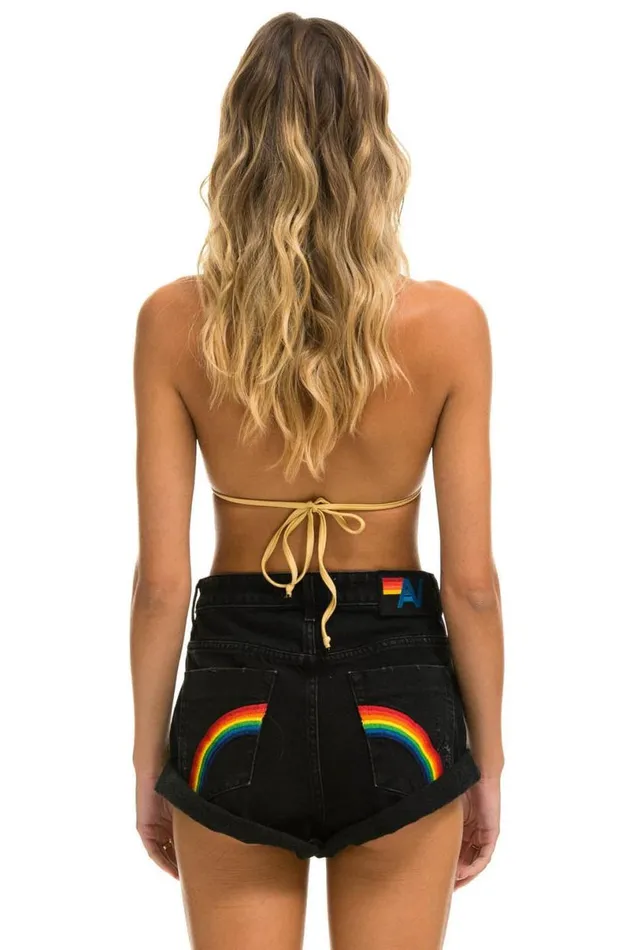 Hi Rise Rocker Jean Shorts 8211 Vintage Black WomenMen Aviator Nation Denim