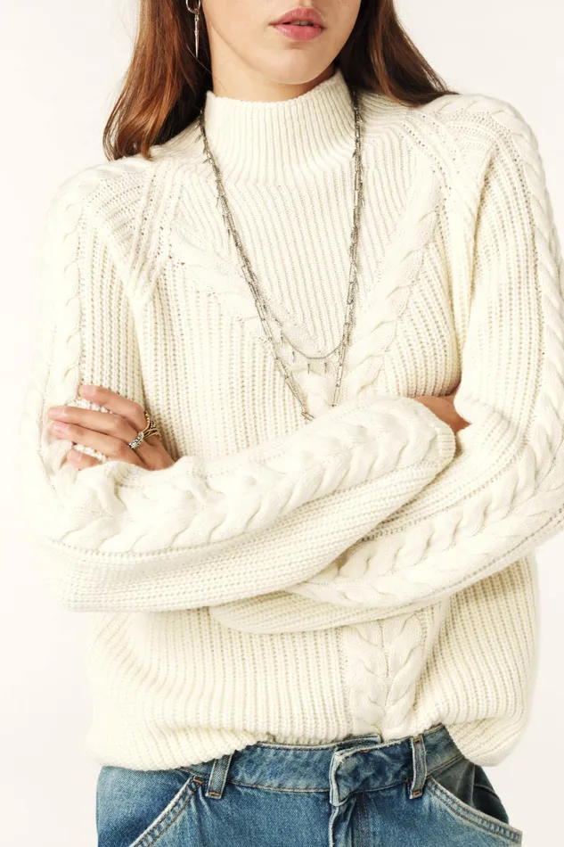 High Collar Sweater Trecy OffWhite Women Baandsh Sweaters and Cardigans