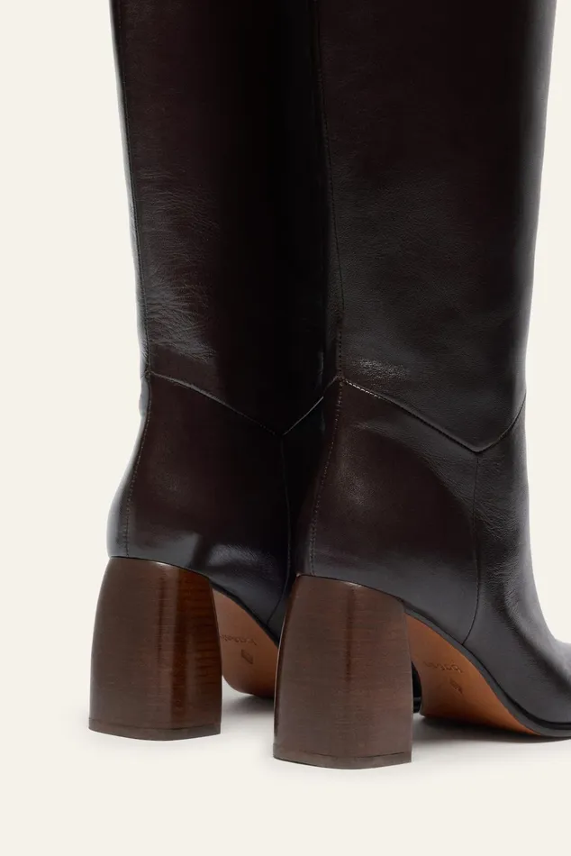 HighHeeled Boots Colusa Brown Women Baandsh Shoes