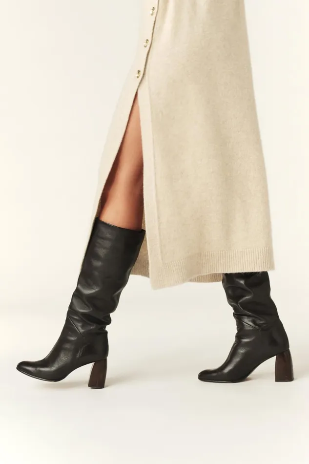 HighHeeled Boots Colusa Brown Women Baandsh Shoes