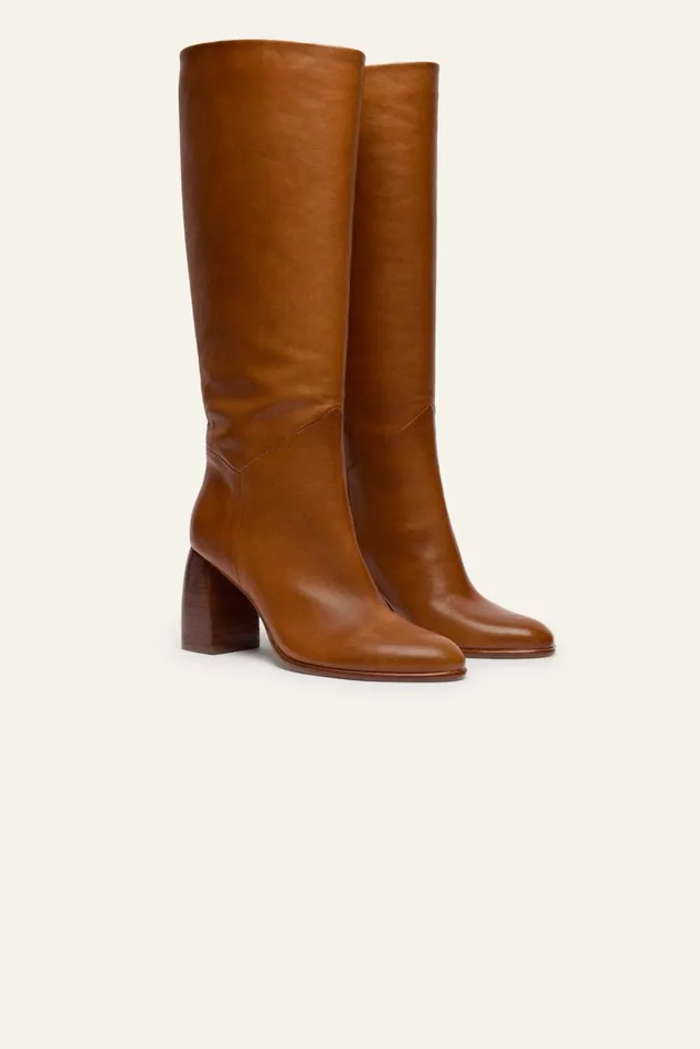 HighHeeled Boots Colusa Brown Women Baandsh Shoes