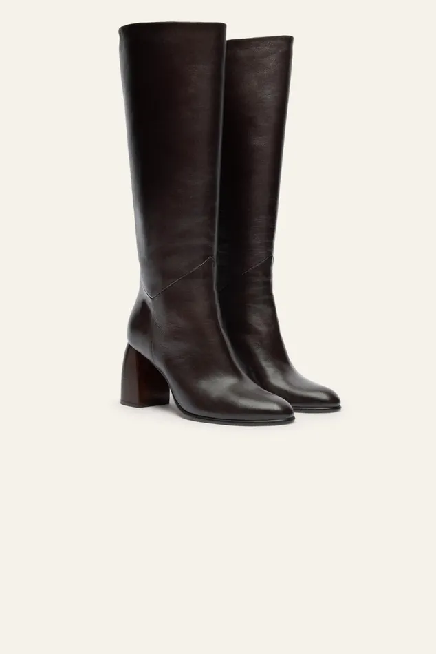 HighHeeled Boots Colusa Brown Women Baandsh Shoes