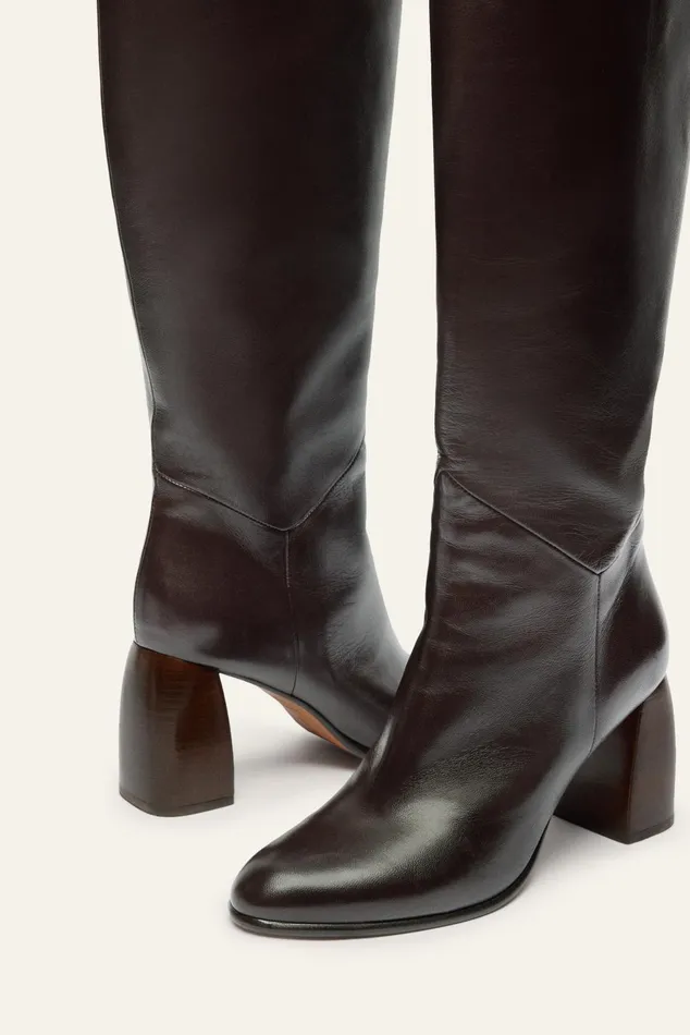 HighHeeled Boots Colusa Brown Women Baandsh Shoes