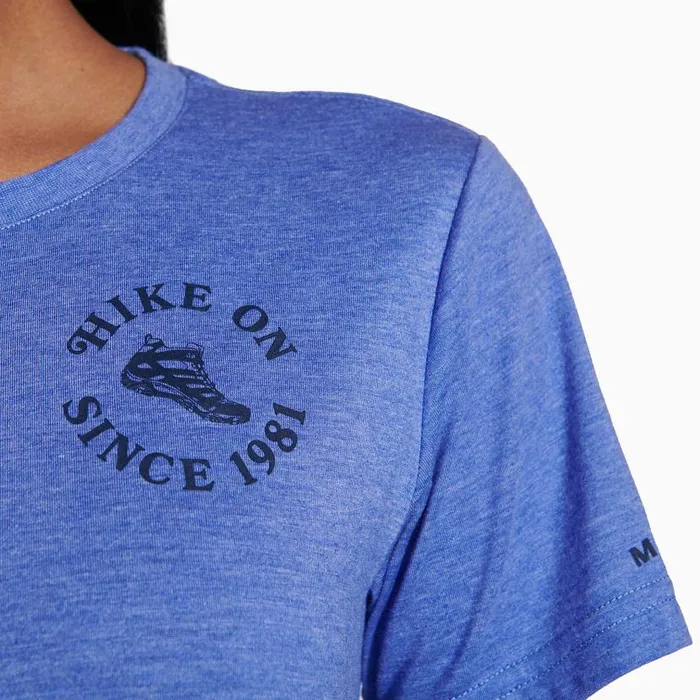 Hike On Tee Baja Blue Heather Women Merrell Tops Hike On Tee Baja Blue Heather Women Merrell Tops