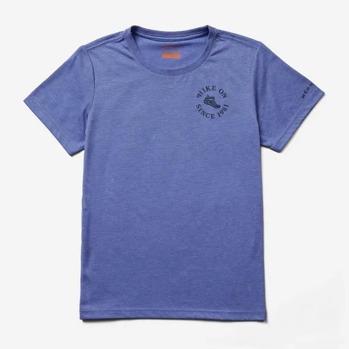 Hike On Tee Baja Blue Heather Women Merrell Tops Hike On Tee Baja Blue Heather Women Merrell Tops