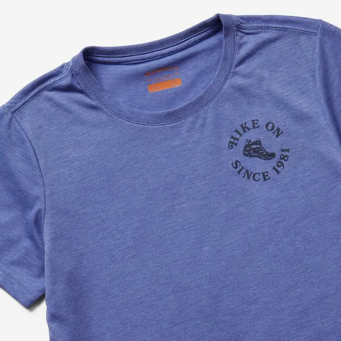 Hike On Tee Baja Blue Heather Women Merrell Tops Hike On Tee Baja Blue Heather Women Merrell Tops
