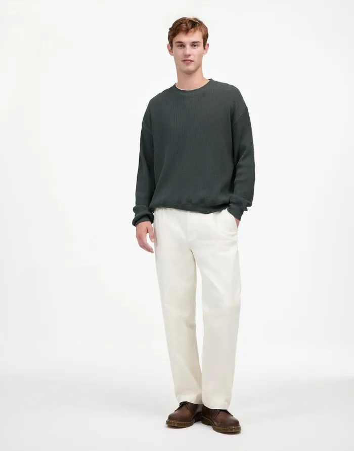 Hoodies and Sweatshirts Men Madewell Cotton Thermal Sweatshirt Industrial Green