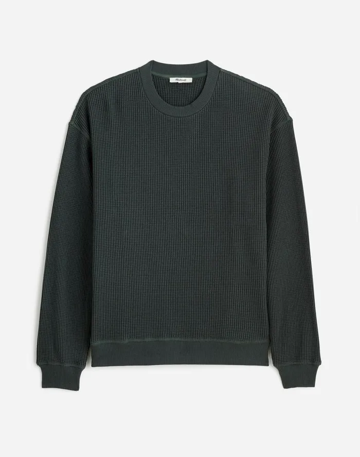 Hoodies and Sweatshirts Men Madewell Cotton Thermal Sweatshirt Industrial Green