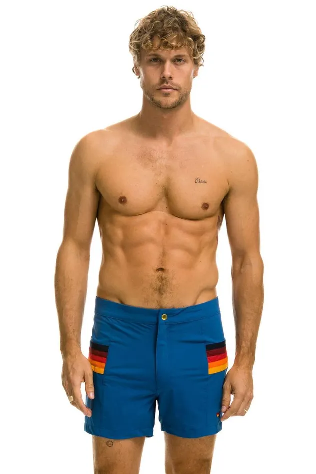Horizontal 5 Stripe Flex Shorts 8211 Sea Men Aviator Nation Shorts