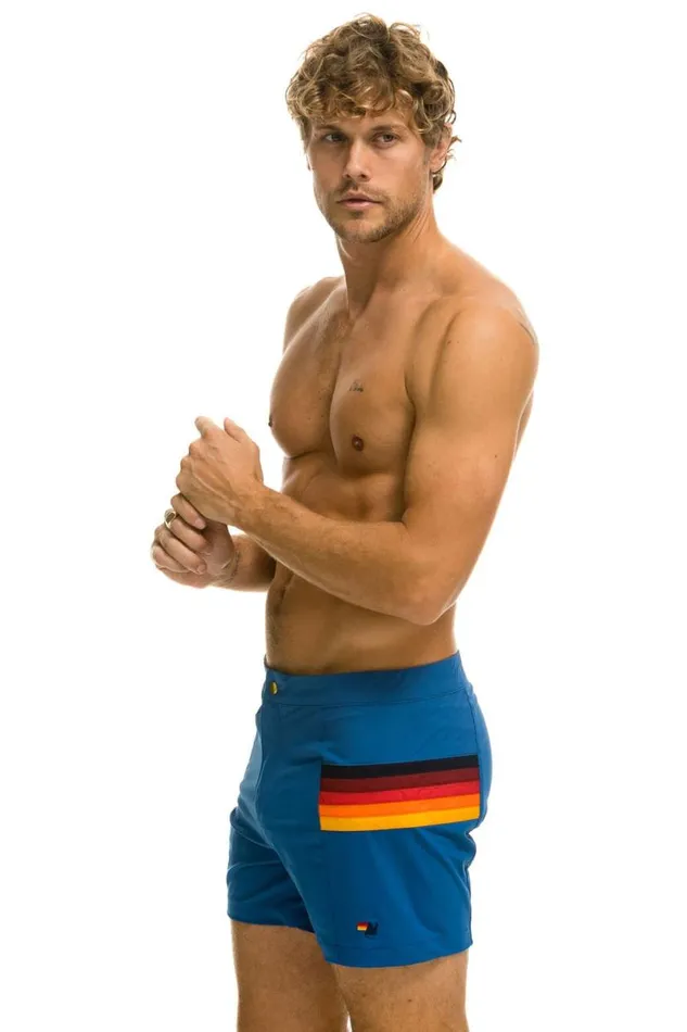 Horizontal 5 Stripe Flex Shorts 8211 Sea Men Aviator Nation Shorts