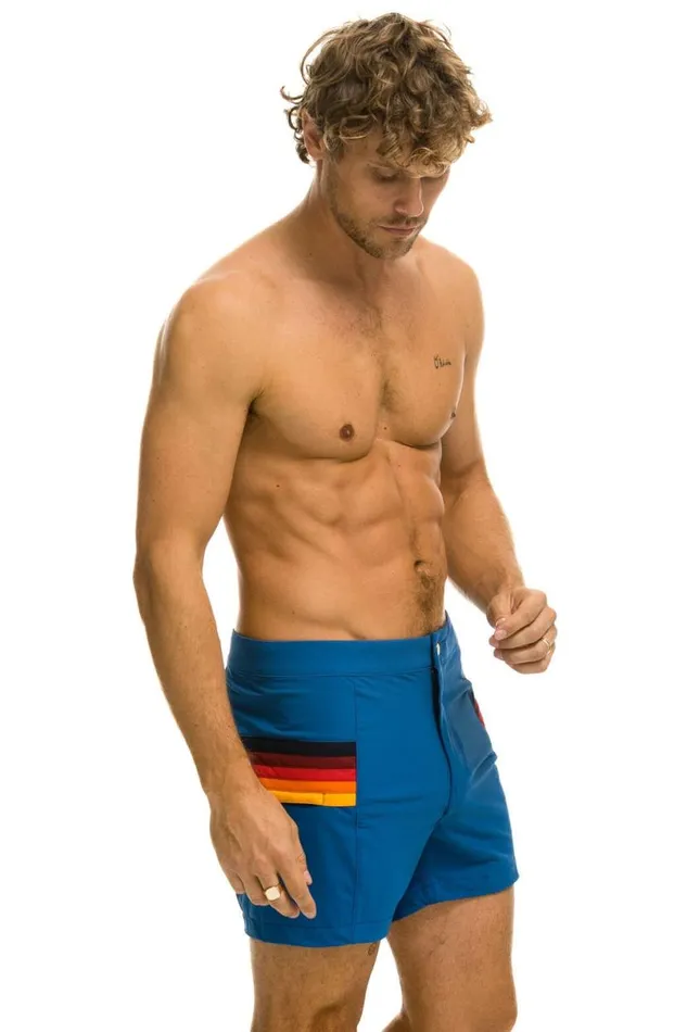 Horizontal 5 Stripe Flex Shorts 8211 Sea Men Aviator Nation Shorts