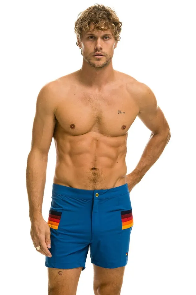 Horizontal 5 Stripe Flex Shorts 8211 Sea Men Aviator Nation Shorts