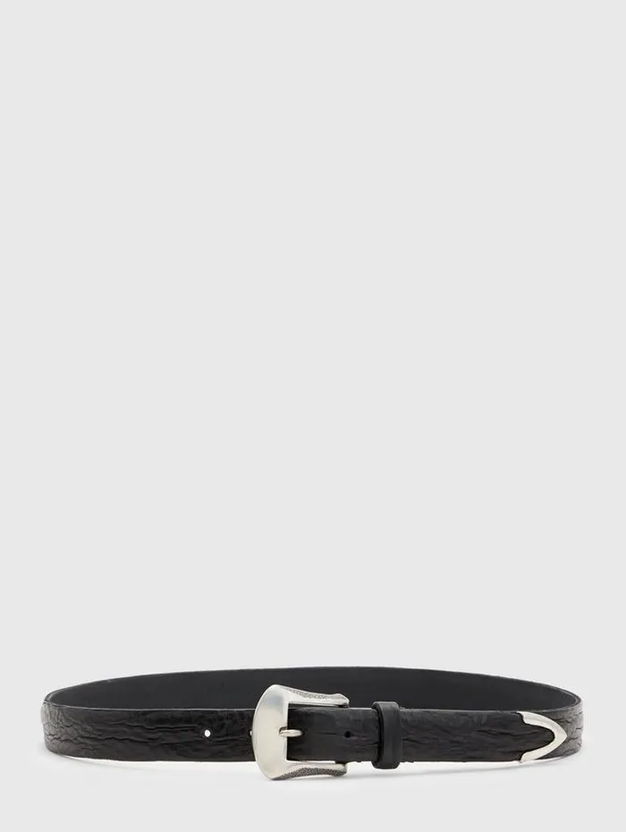 HOUSTON BELT Black Men John Varvatos Leather Belts