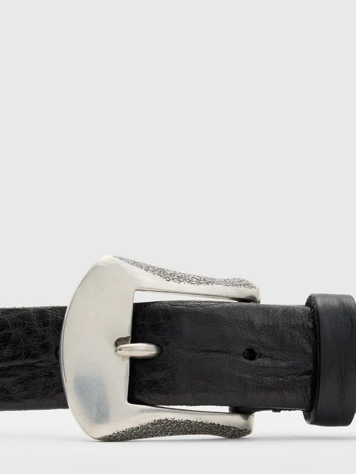 HOUSTON BELT Black Men John Varvatos Leather Belts