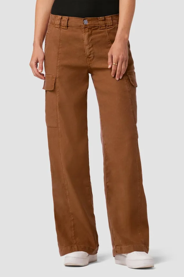 Hudson Jeans Cargo MidRise Utility Wide Leg Cargo Caramel Cafe 8211 Women