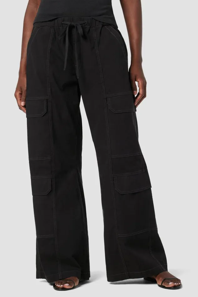 Hudson Jeans Cargo Parachute Wide Leg Cargo Black 8211 Women