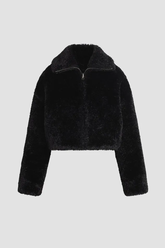 Hudson Jeans Jackets and Outerwear Cropped Plush Teddy Fur Jacket Black 8211 Women Hudson Jeans Jackets and Outerwear Cropped Plush Teddy Fur Jacket Black 8211 Women