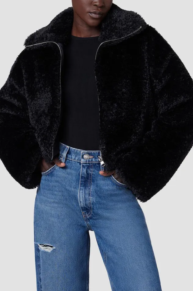 Hudson Jeans Jackets and Outerwear Cropped Plush Teddy Fur Jacket Black 8211 Women Hudson Jeans Jackets and Outerwear Cropped Plush Teddy Fur Jacket Black 8211 Women