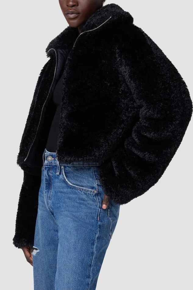 Hudson Jeans Jackets and Outerwear Cropped Plush Teddy Fur Jacket Black 8211 Women Hudson Jeans Jackets and Outerwear Cropped Plush Teddy Fur Jacket Black 8211 Women