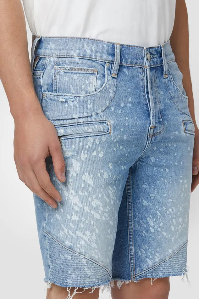 Hudson Jeans Shorts Blinder Biker V2 Short Indigo Spray 8211 Men Hudson Jeans Shorts Blinder Biker V2 Short Indigo Spray 8211 Men