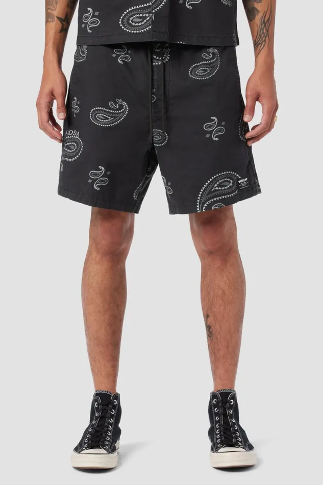 Hudson Jeans Shorts Racer Short Black Bandana 8211 Men