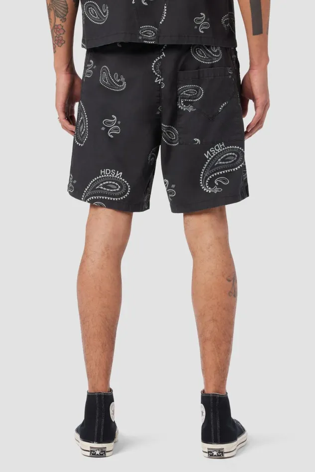 Hudson Jeans Shorts Racer Short Black Bandana 8211 Men Hudson Jeans Shorts Racer Short Black Bandana 8211 Men