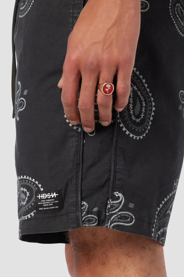 Hudson Jeans Shorts Racer Short Black Bandana 8211 Men Hudson Jeans Shorts Racer Short Black Bandana 8211 Men