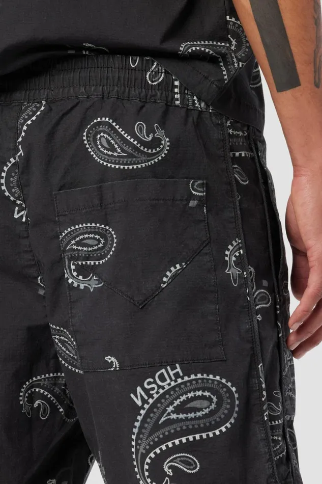 Hudson Jeans Shorts Racer Short Black Bandana 8211 Men Hudson Jeans Shorts Racer Short Black Bandana 8211 Men