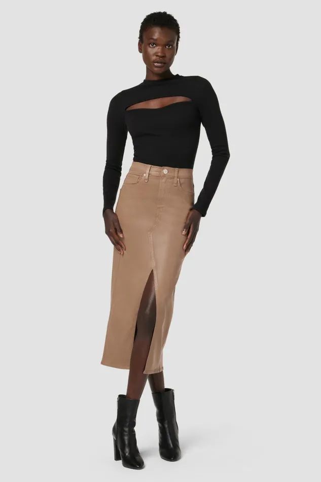 Hudson Jeans Skirts Reconstructed Skirt Coated Hot Latte 8211 Women