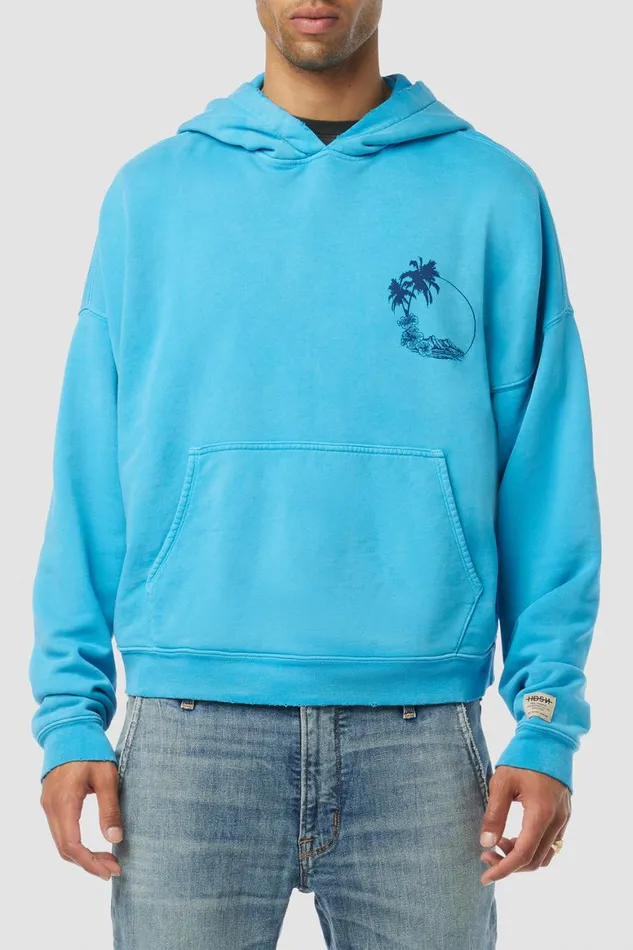 Hudson Jeans Tops and Sweaters Crop Hoodie Ocean 8211 Men