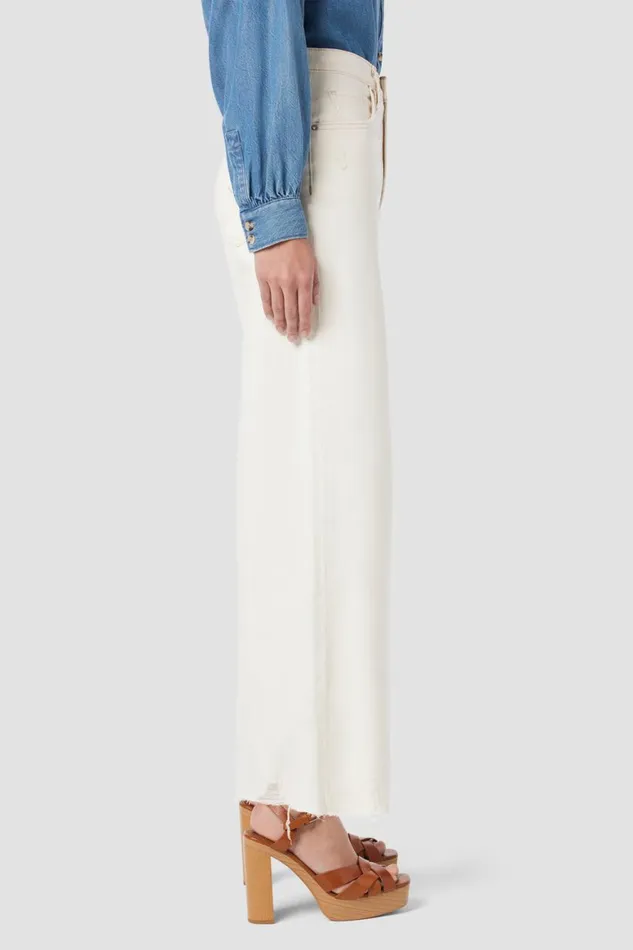 Hudson Jeans Wide Leg James HighRise Wide Leg Crop Jean Ecru Destructed Hem 8211 Women Hudson Jeans Wide Leg James HighRise Wide Leg Crop Jean Ecru Destructed Hem 8211 Women
