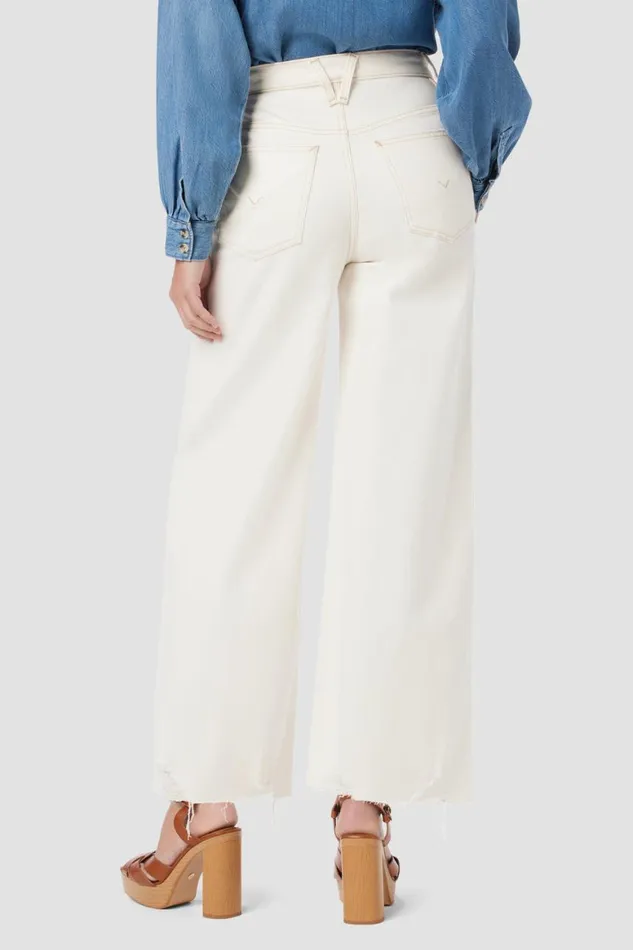 Hudson Jeans Wide Leg James HighRise Wide Leg Crop Jean Ecru Destructed Hem 8211 Women Hudson Jeans Wide Leg James HighRise Wide Leg Crop Jean Ecru Destructed Hem 8211 Women