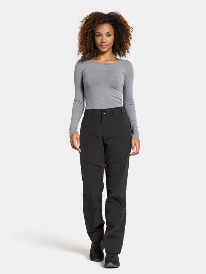 Idun Pants Black Women Didriksons Walking Trousers