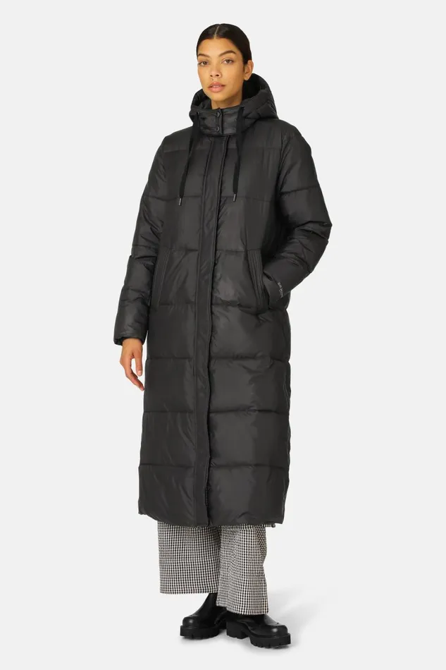 Ilse Jacobsen Padded Long Coat 8211 Black Women Jackets And Coats