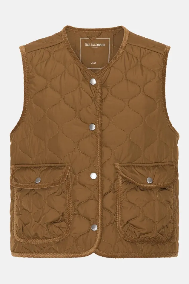Ilse Jacobsen Quilt Vest 8211 Walnut Women Jackets And Coats