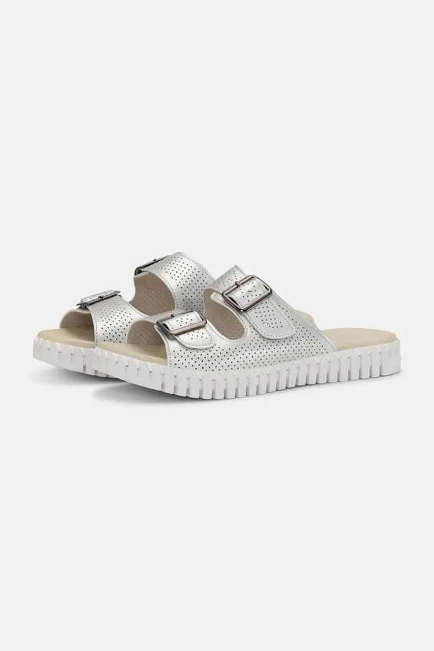 Ilse Jacobsen Sandals 8211 Silver Women Tulip Flats