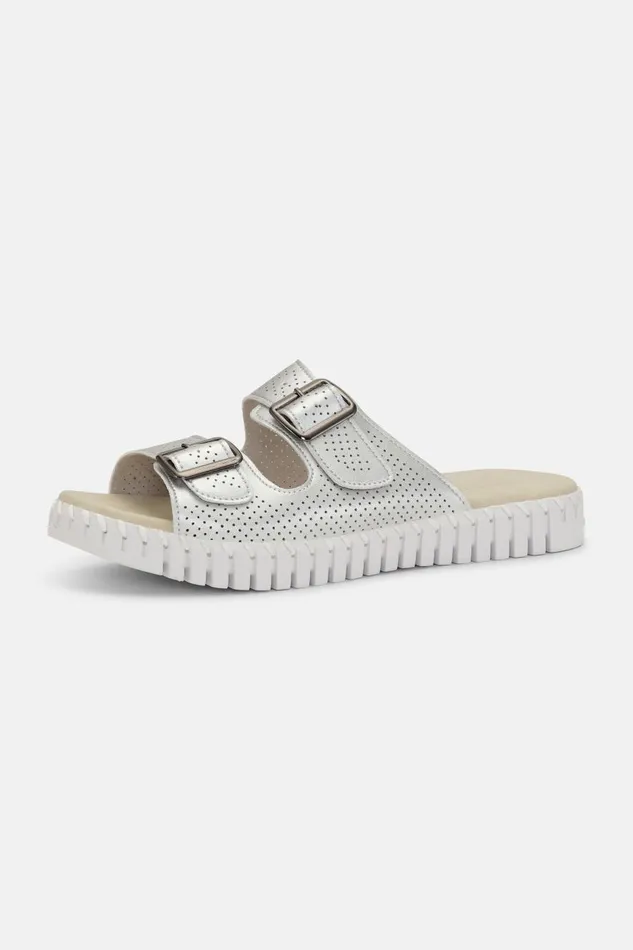 Ilse Jacobsen Sandals 8211 Silver Women Tulip Flats Ilse Jacobsen Sandals 8211 Silver Women Tulip Flats