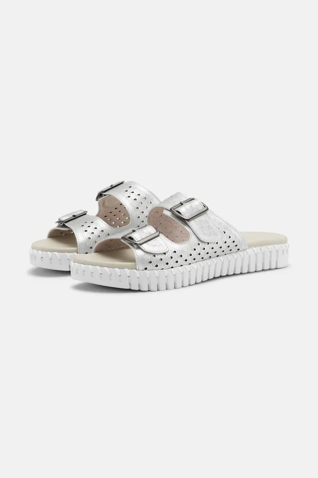 Ilse Jacobsen Sandals 8211 Silver Women Tulip Flats Ilse Jacobsen Sandals 8211 Silver Women Tulip Flats
