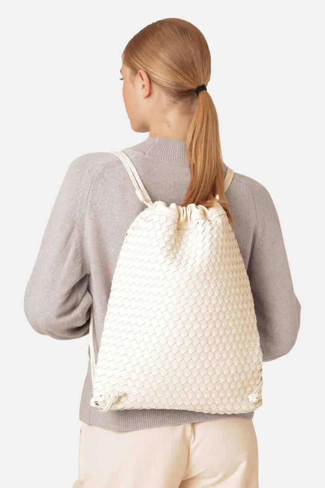 Ilse Jacobsen String Backpack 8211 Egg White Silver Women Backpacks