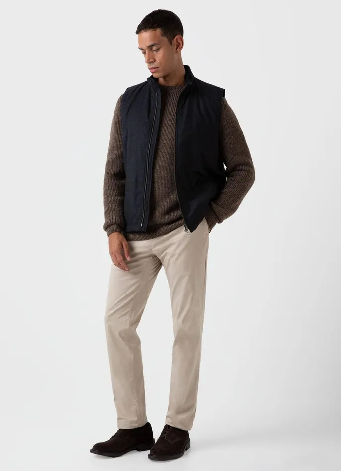 Insulated Wool Vest Charcoal Melange Men SUNSPEL Jackets and Coats
