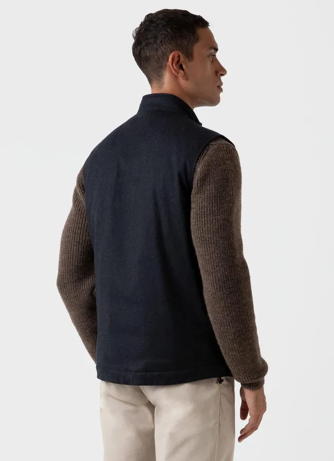 Insulated Wool Vest Charcoal Melange Men SUNSPEL Jackets and Coats