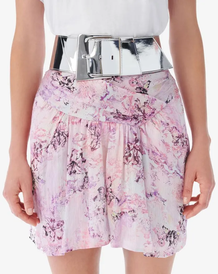 IRO ARA MIRROR OVERSIZED BELT IN SILVERTONED LEATHER Silver Women Belts