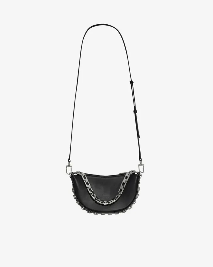 IRO ARC BABY CHAIN LEATHER SHOULDER BAG Black Women Bags