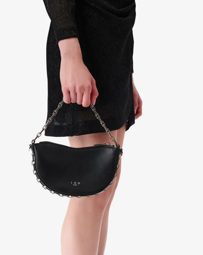 IRO ARC BABY CHAIN LEATHER SHOULDER BAG Black Women Bags