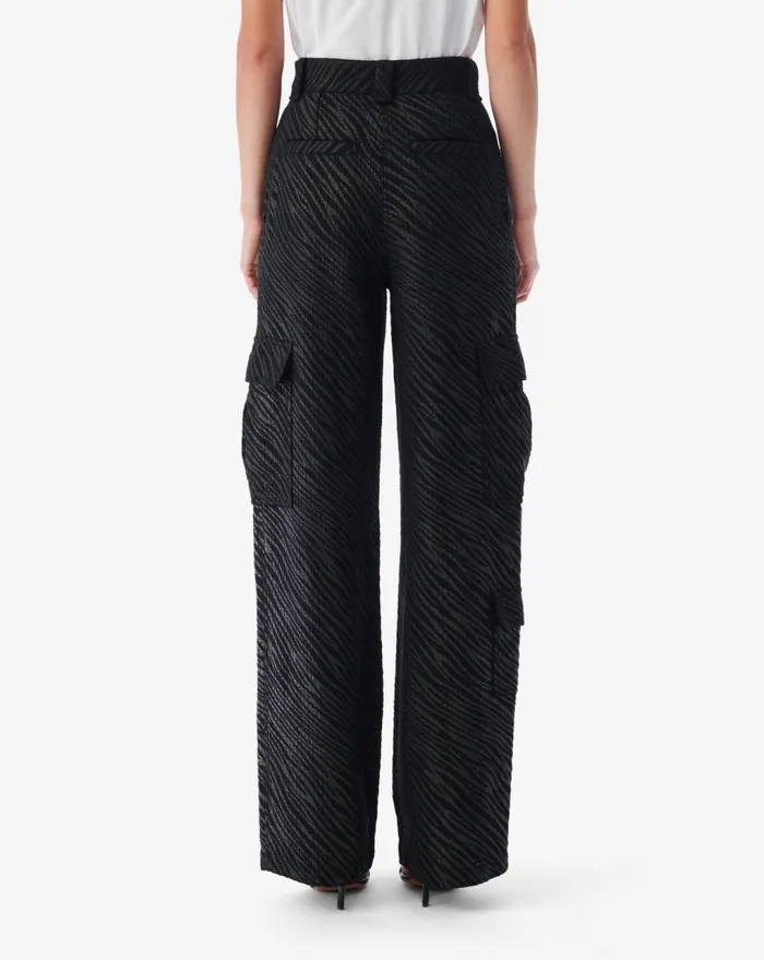 IRO ARONI ZEBRA PRINT CARGO PANTS Black Women Trousers