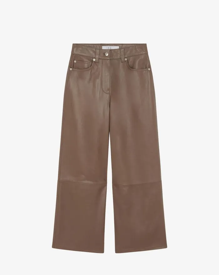 IRO BAKI WIDE LEATHER PANTS Black Women Trousers