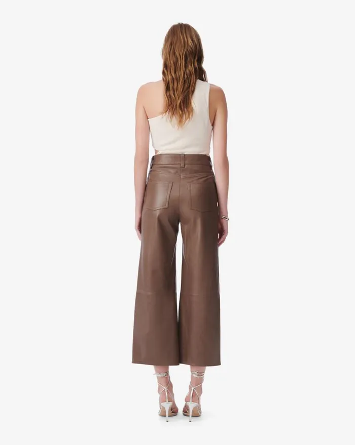 IRO BAKI WIDE LEATHER PANTS Black Women Trousers