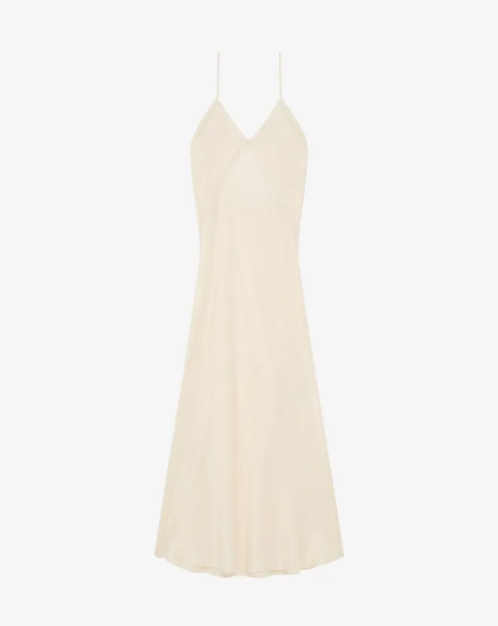 IRO BERSAN SILK DRESS Champagne Women Dresses