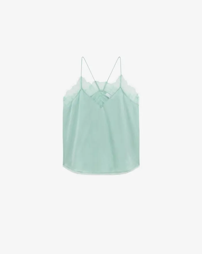 IRO BERWYN SILK CAMI Aqua Women Tops and Shirts