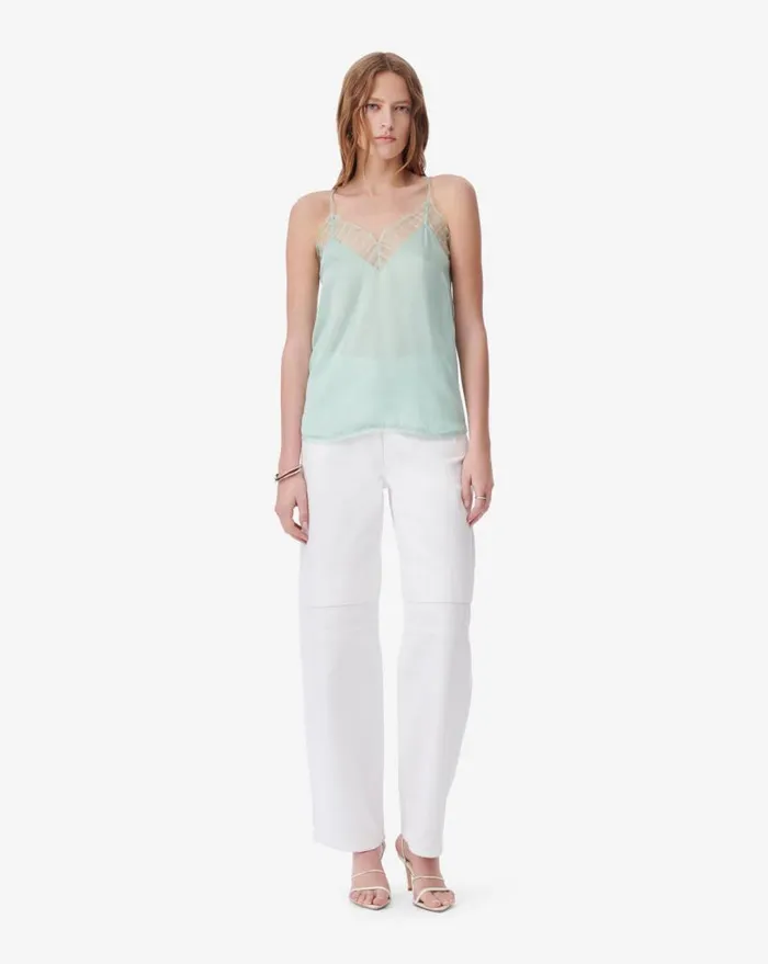 IRO BERWYN SILK CAMI Aqua Women Tops and Shirts